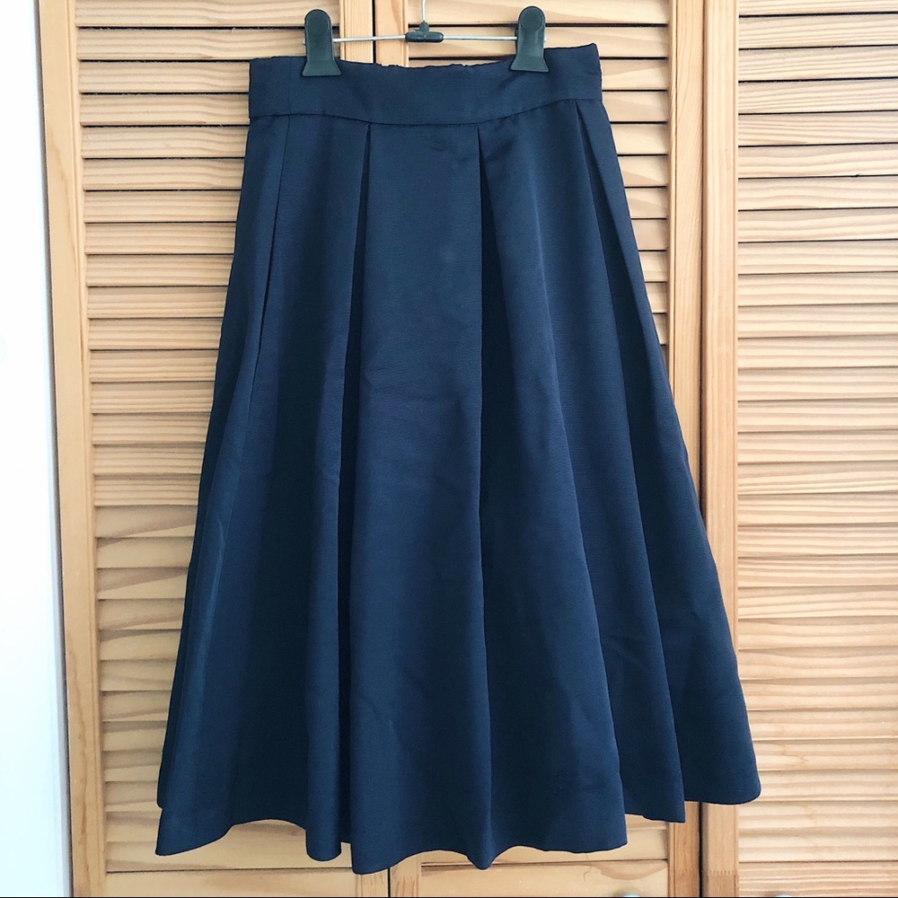 NEW Eliza J Navy Midi Skirt